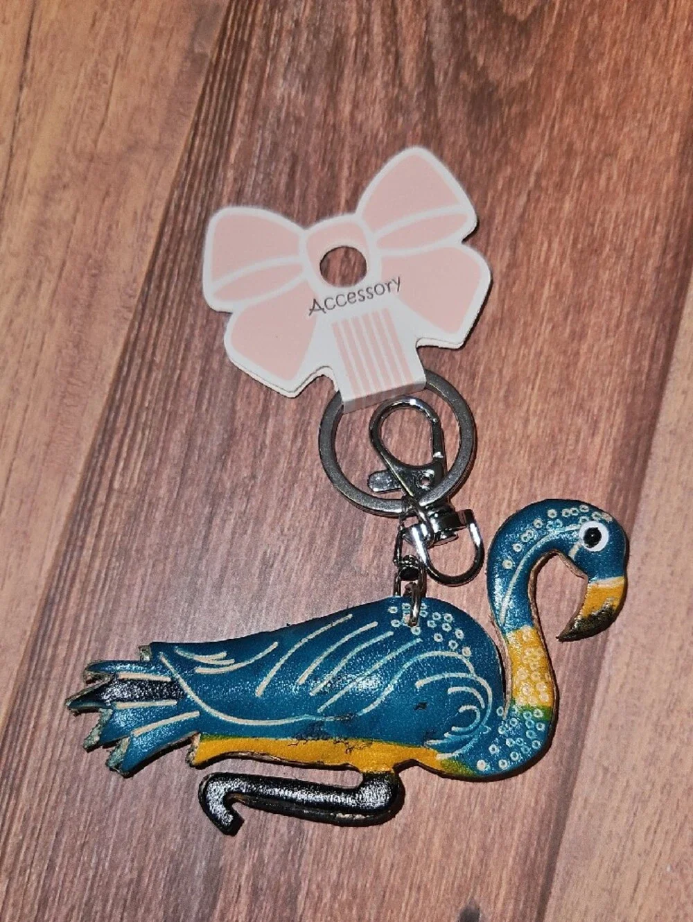 Leather 3d Flamingo Or Duck Keychain New